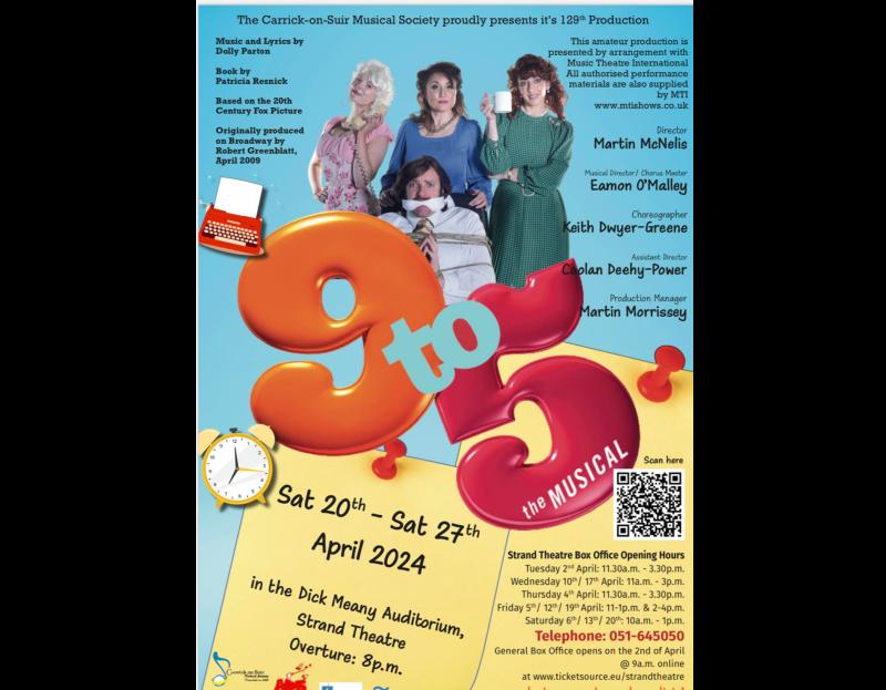 Tickets on sale for Carrick-on-Suir Musical Society's production of '9 to 5- The Musical'