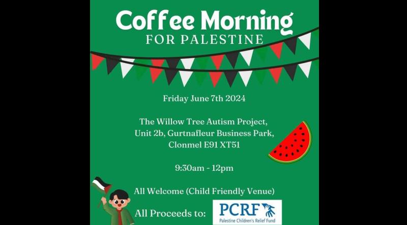 Proceeds from coffee morning will be donated to Palestine Children's Relief Fund