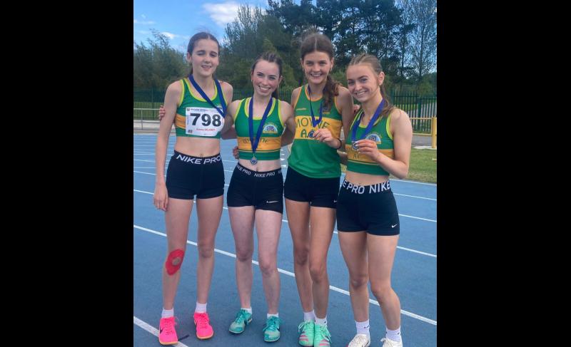 Moyne AC Girls U17 team take home the gold medals in the 4x400m relay