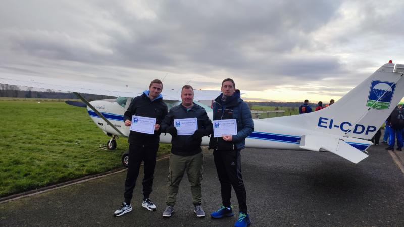 PICTURE: Thurles parachute jumper thanks local businesses for donations to sponsored event