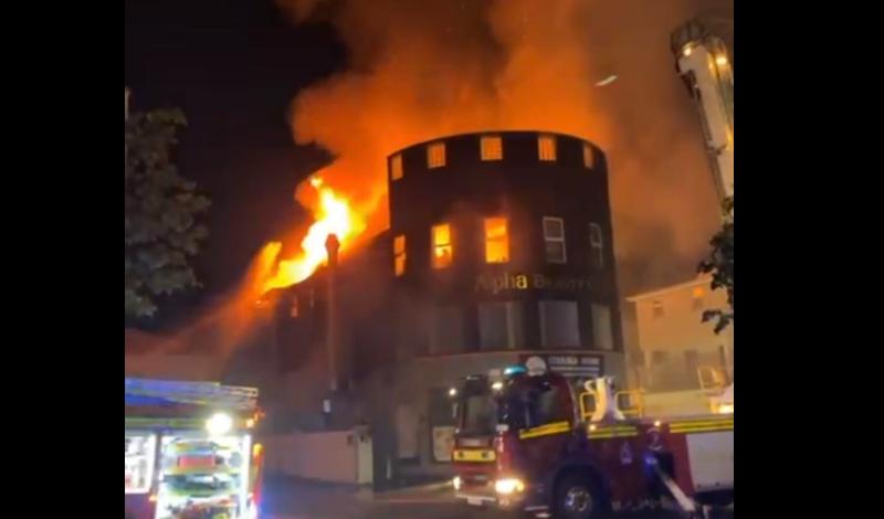 ALERT: Residents evacuated as fire rips through building in centre of Longford town 