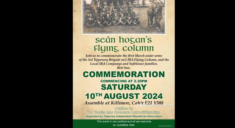 Well known historian will be the guest speaker at Tipperary commemoration
