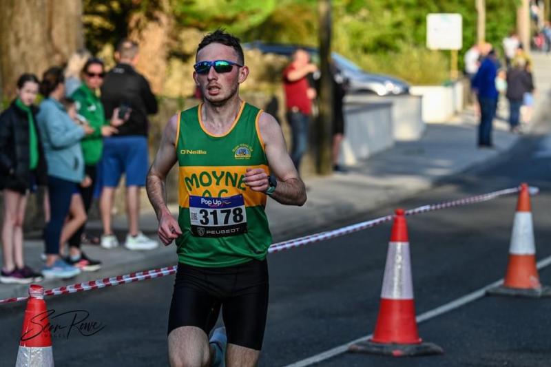 Dylan McLaughlin and Sharon Cantwell fly the flag for Moyne Athletic Club at the Séan Lowry 5k