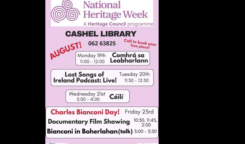 A busy National Heritage Week is planned for one Tipperary library