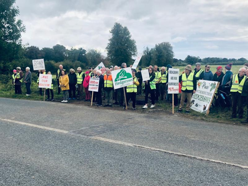 Tipperary farmers and local residents attend a protest at a farm acquired by Coolmore