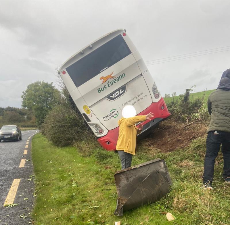 Narrow escape for passengers as bus to Limerick leaves road