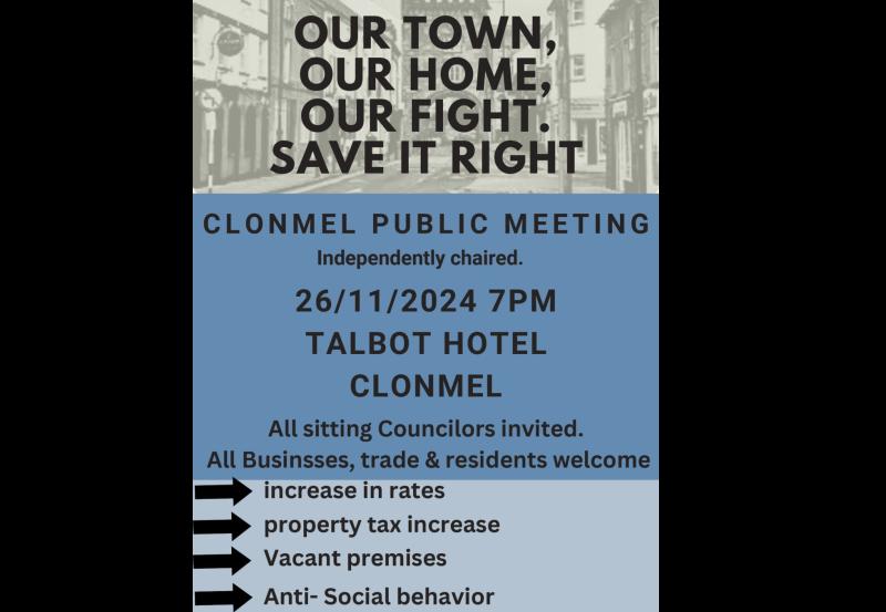 Public meeting planned on range of issues facing Clonmel businesses and residents 