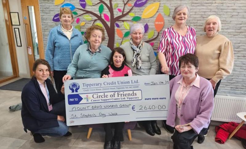 Funds raised at St Stephen's Day walk presented to Tipperary cancer support centre
