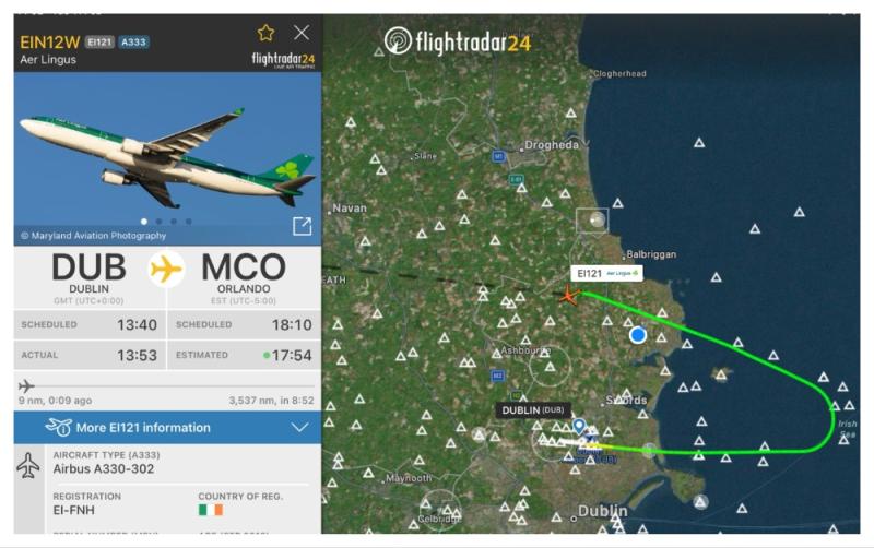 BREAKING: Plane makes emergency return to Dublin Airport after 'loud bangs and visible flames'