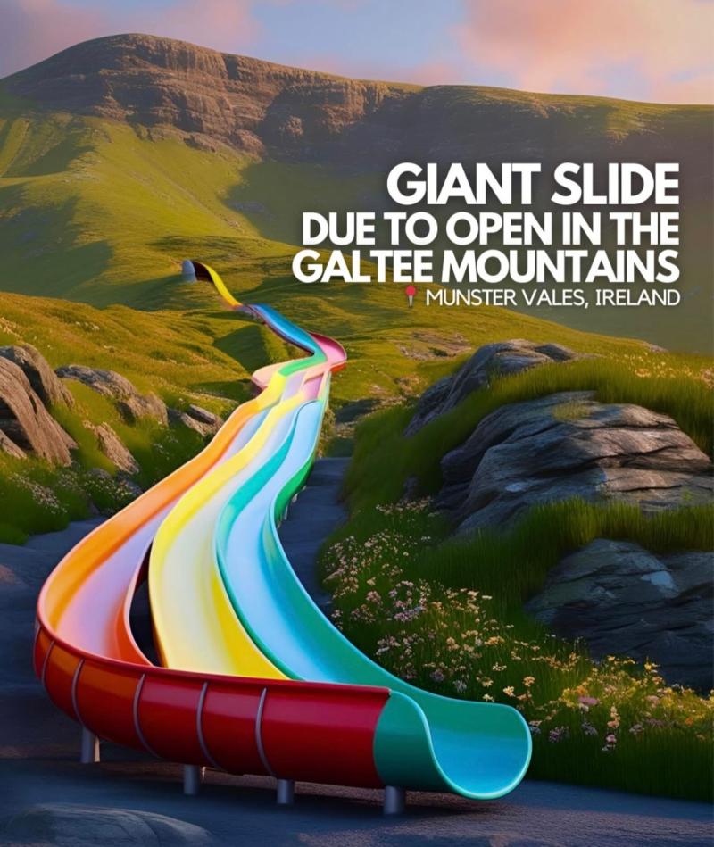 Giant 2km slide due to open in the Galtee mountains 
