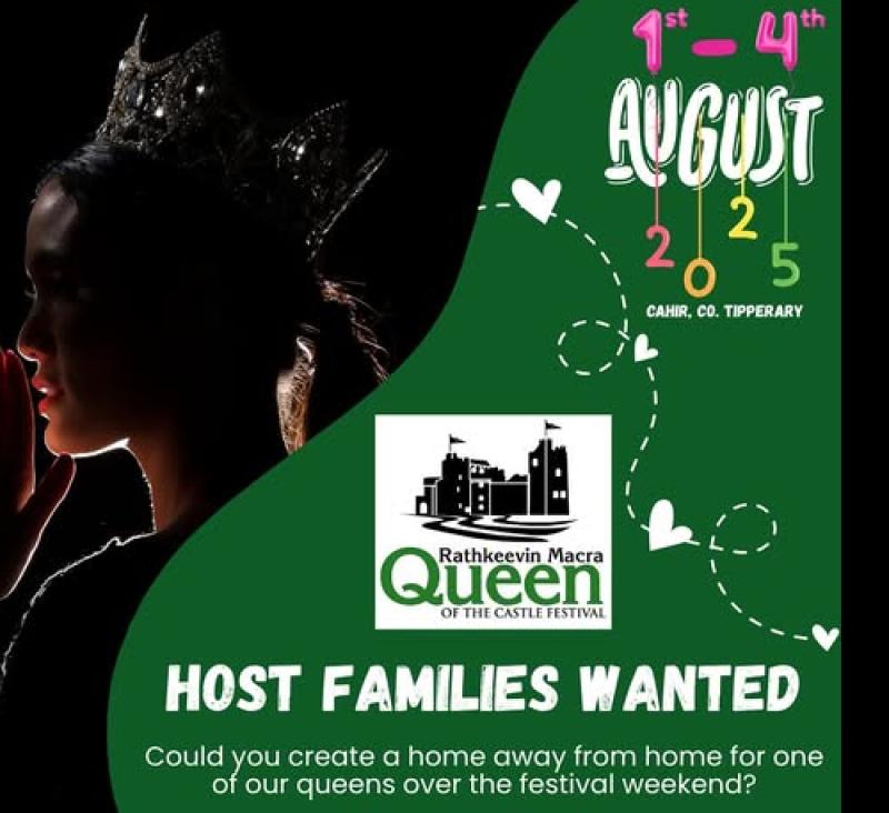 Tipperary host families needed by organisers of the Queen of the Castle Festival