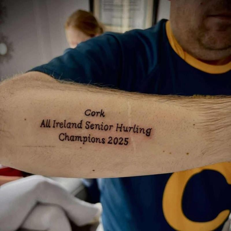 PICTURE: Cork fan truly backs the Rebels with 2025 Champions tattoo ahead of Sunday