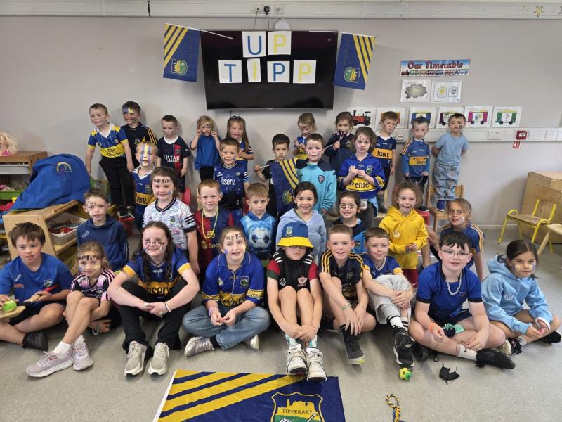 PICTURE: Summer camp show their support for local teacher and Tipperary team player