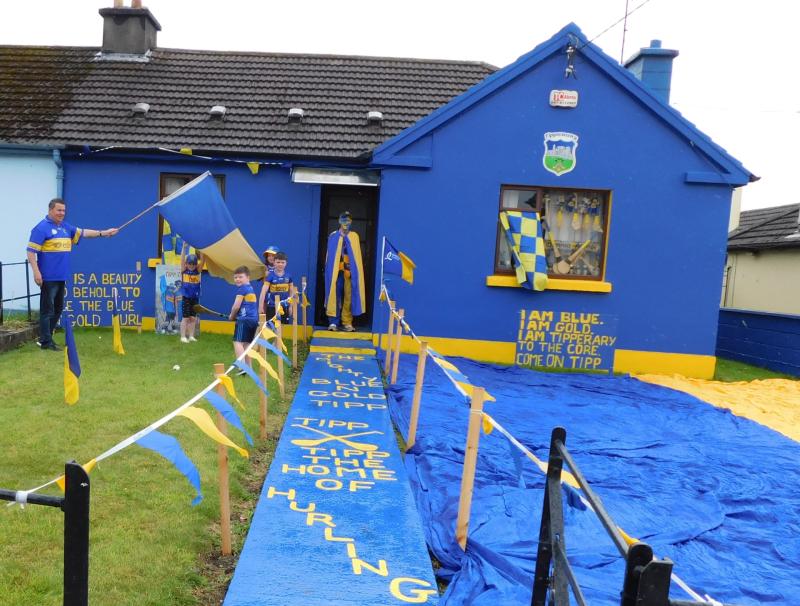 PICTURES: Tipperary fan paints house blue and gold ahead of All Ireland match this Sunday