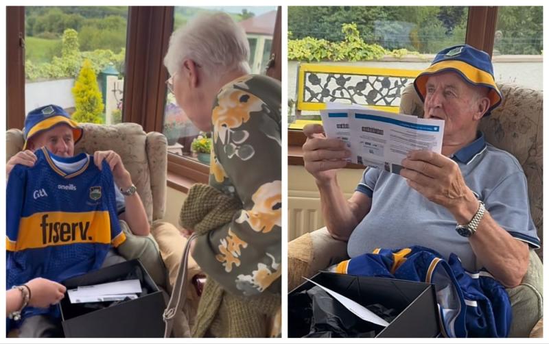 WATCH: Touching moment Tipperary grandad left speechless by surprise All-Ireland tickets