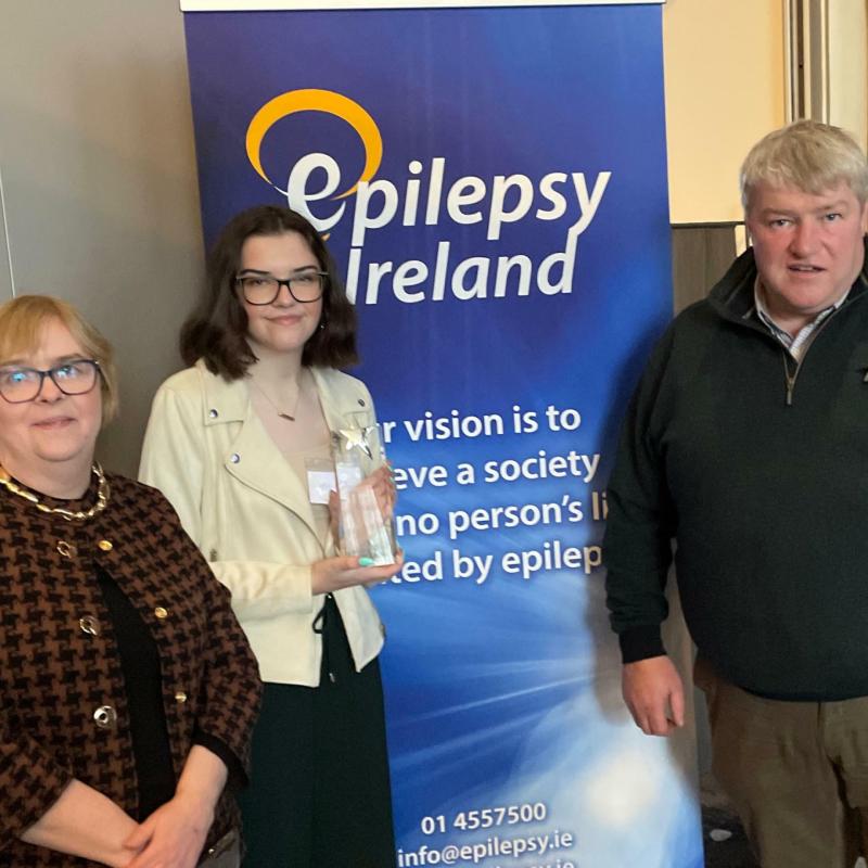 21-year-old Tipperary woman living with epilepsy receives volunteer of the year award