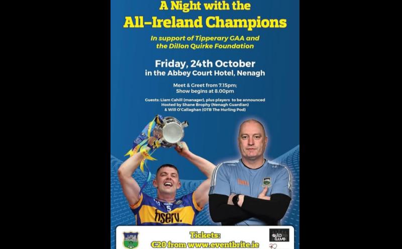 A night with the All-Ireland champions to celebrate Tipperary’s triumph
