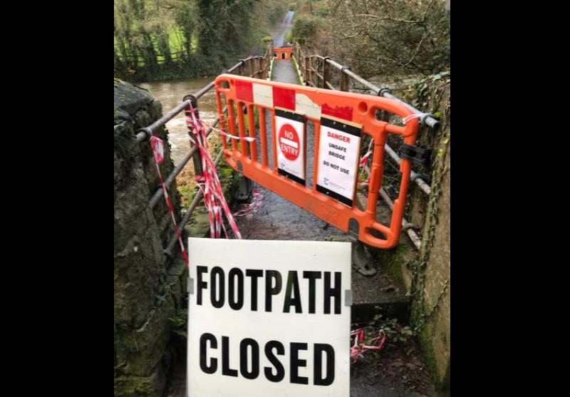Footbridge over river in Carrick-on-Suir area closed by council as it's unsafe to use