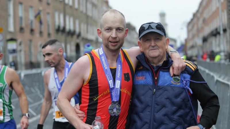 PICTURE: Proud moment Tipperary man celebrates finishing Dublin Marathon with father