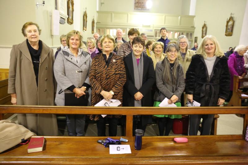 Front Line members of Odhr&aacute;n Pastoral  Area Choir (LR ) Nora Woods -McMahon, Rena Maher, Marian Chadwick, Serena Quigley, Pauline O'Meaa ,Catherine Moylan ,at the Prayer for Christian Unity at St. Pat
