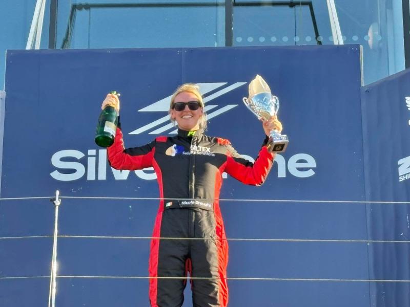 Nicole took five wins in three different countries in 2025, including this win on the Silverstone Grand Prix Circuit in April.