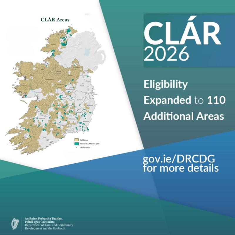 NEWS: Cl&aacute;r funding expansion means mor local areas in Tipperary become eligible