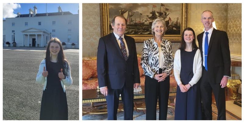 PICTURES: Tipperary teen autism activist Cara Darmody meets President Connolly at &Aacute;ras 