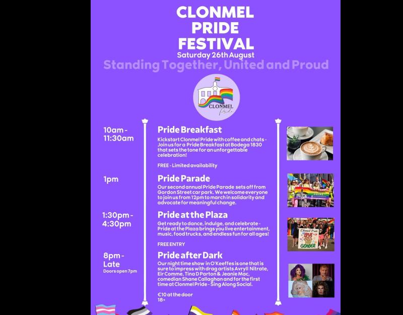 Clonmel Pride Festival to be held on Saturday August 26