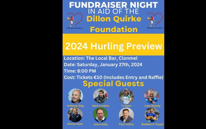 Former Tipperary hurling greats to attend Dillon Quirke Foundation fundraiser