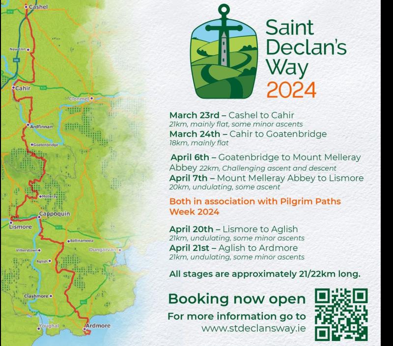 Tipperary walkers invited to take part in St Declan's Way 2024