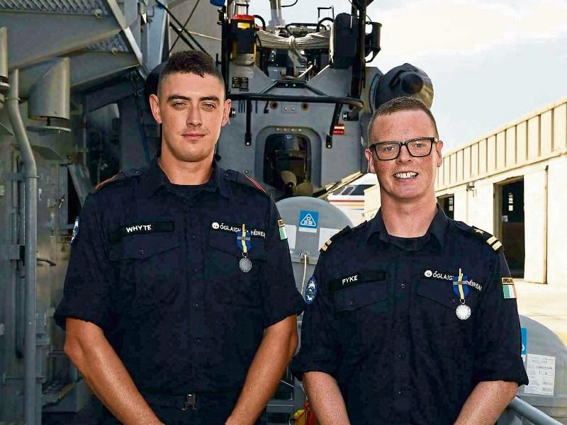 Two Clonmel men honoured for duty on Irish naval vessel combatting human smuggling