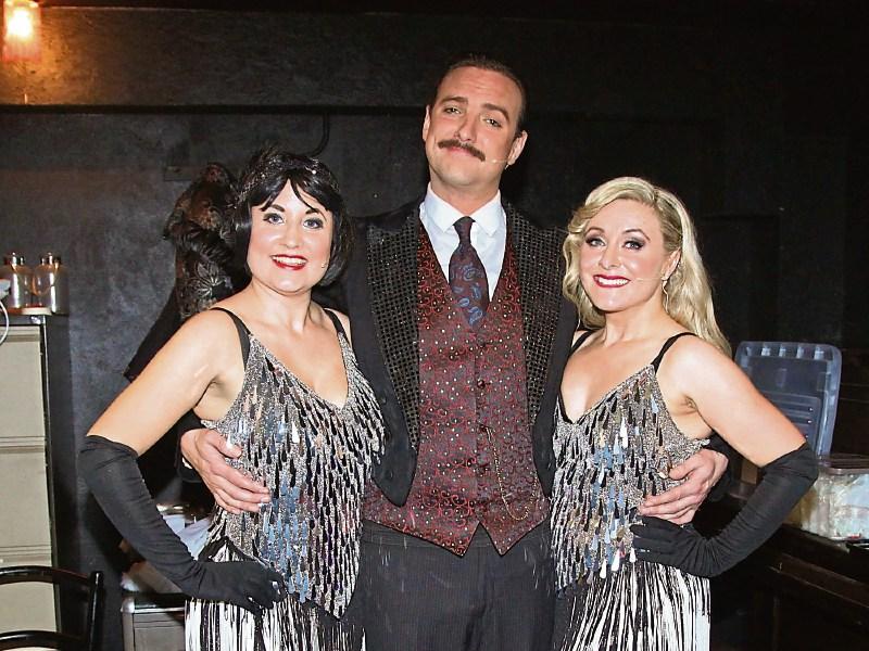 Sandra Power, who played Velma Kelly, Neil Bourke, who was Billy Flynn and Louise Mulcahy as Roxie Hart in Carrick Musical Society's production of Chicago that finished its week long run last Saturday