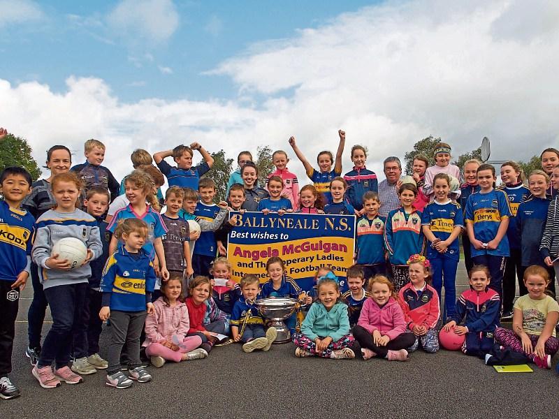 Tipperary ladies football star receives hero’s welcome on visit to her former schools