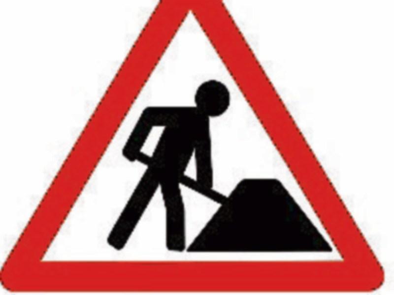Roadworks at West Tipperary village Hollyford today - stop and go system in place