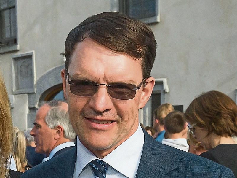 Tipperary-based horse trainer Aidan O'Brien celebrates sixth Derby success