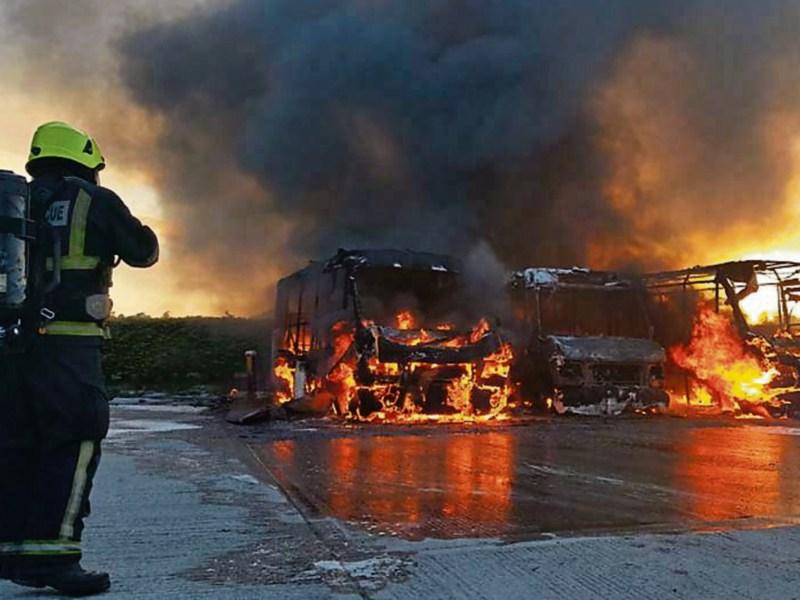 Burning buses