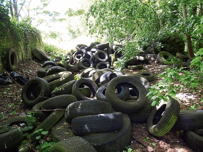 Illegal tyre dumping