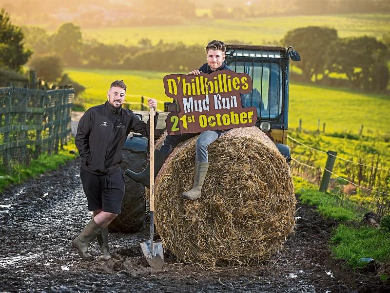 Comedy duo, ‘The 2 Johnnies’ got down and dirty to launch D’hillbillies Mud Run 2017, which takes place on Saturday, October 21st in Mitchelstown, Co. Cork. Photo: Cathal Noonan