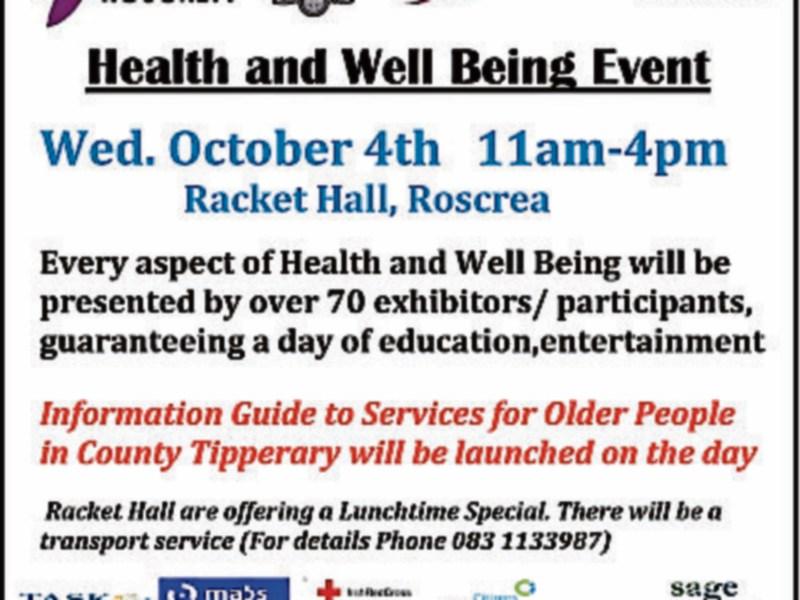 Age Friendly Health & Well Being evening in Roscrea, Co. Tipperary 