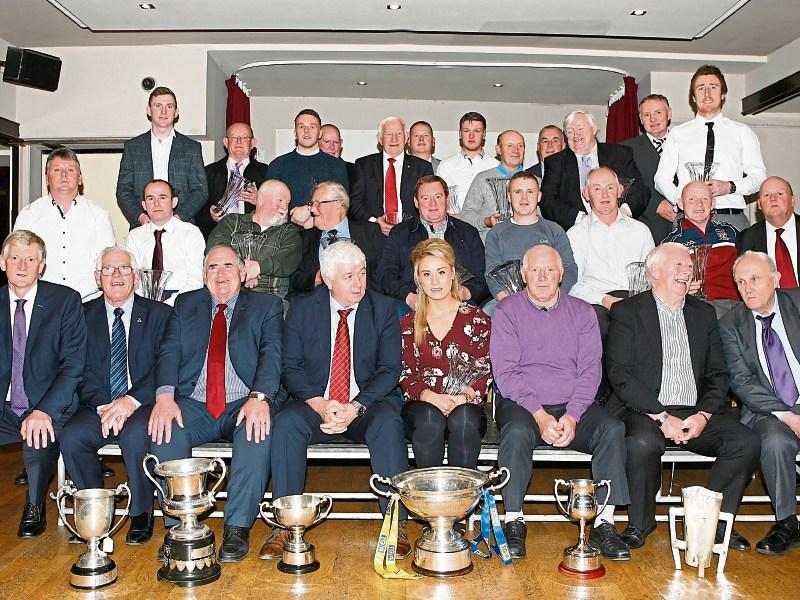 The award winners with GAA officials at the Maurice Davin Awards in Carrick-on-Suir. 