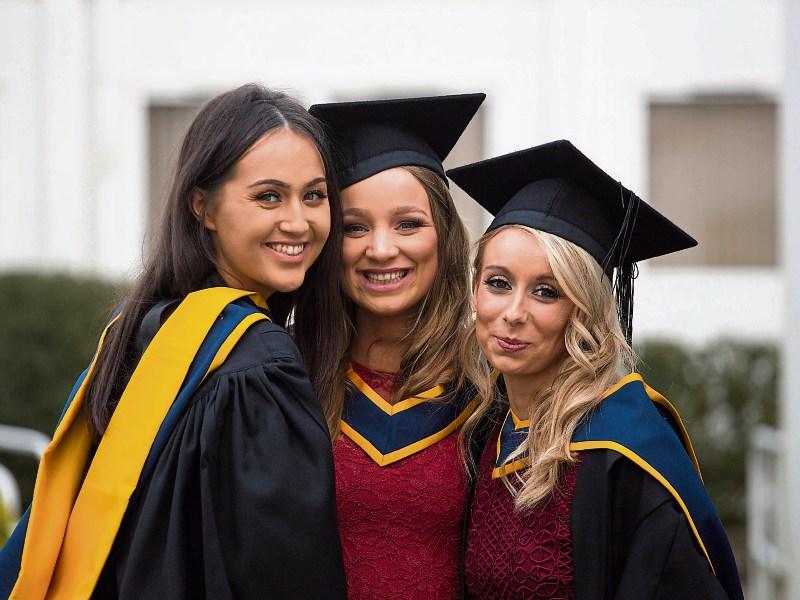 Attending the LIT Thurles Campus conferring were Sinead McMahon, Co. Monaghan, Kayleigh McCormack, Co. Clare and Sinead Costello of Cashel, Co. Tipperary
