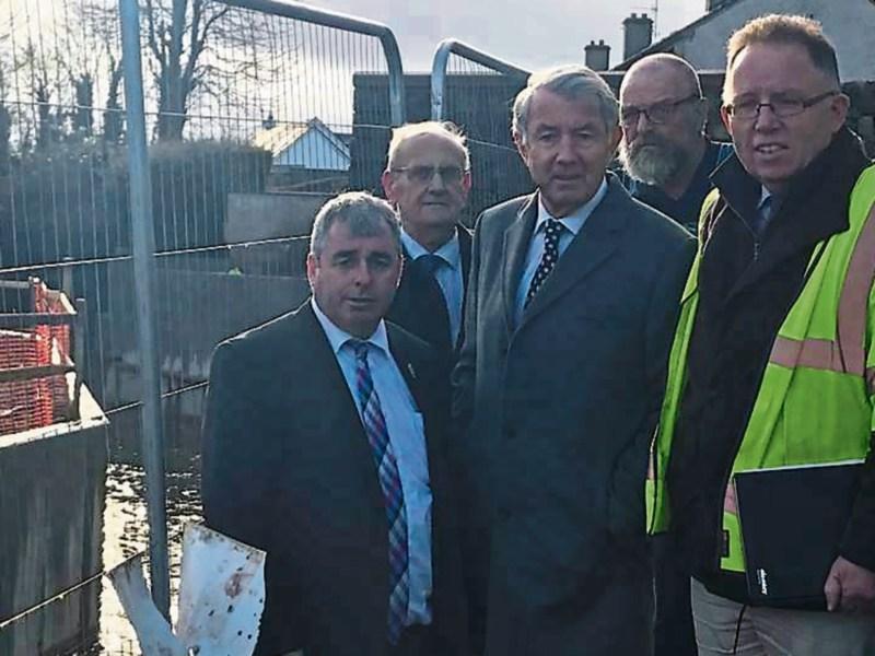 OPW MInister inspects Mullinahone flood and river bank erosion prevention works