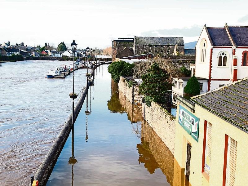 A view of the flooding on Carrick-on-Suir's quay in December 2015. 