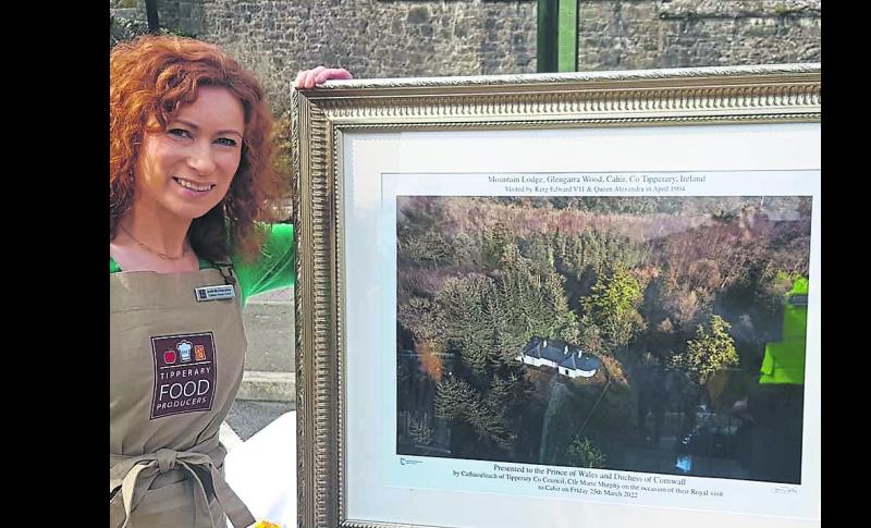 Tipperary council chairperson presented picture of Glengarra Mountain Lodge to Prince Charles and Camilla