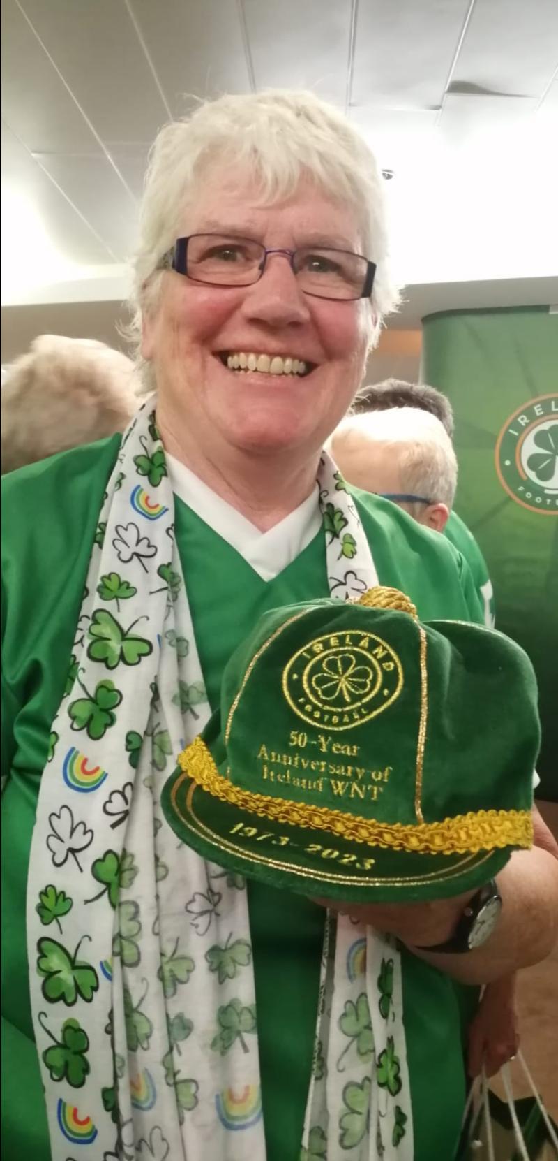Proud moment as Tipperary woman picks up her international soccer cap after 50-year wait!
