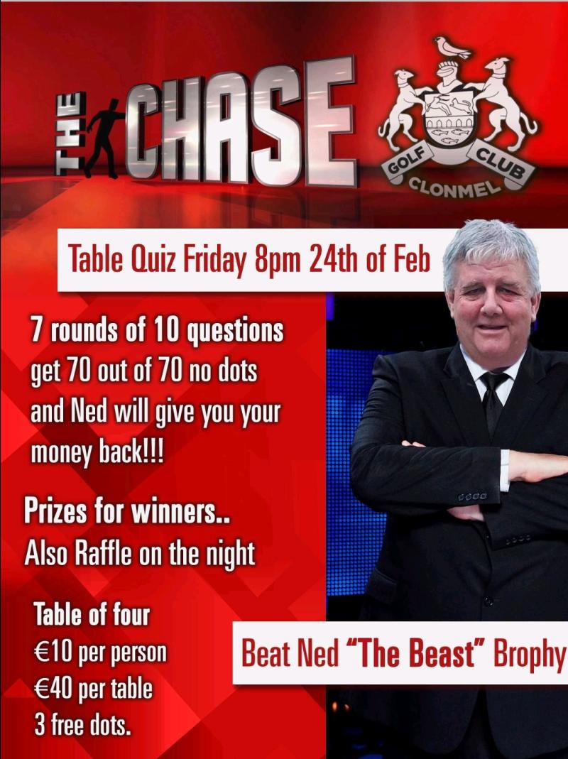 Monster table quiz in Clonmel this Friday night - Money back if you slay the beast