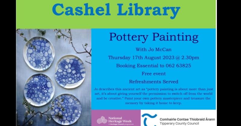 Painting pottery during National Heritage Week in Tipperary