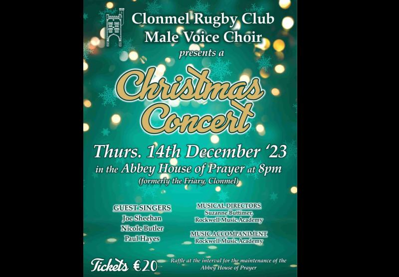 Christmas concert in Clonmel with Clonmel Rugby Club's Male Voice Choir