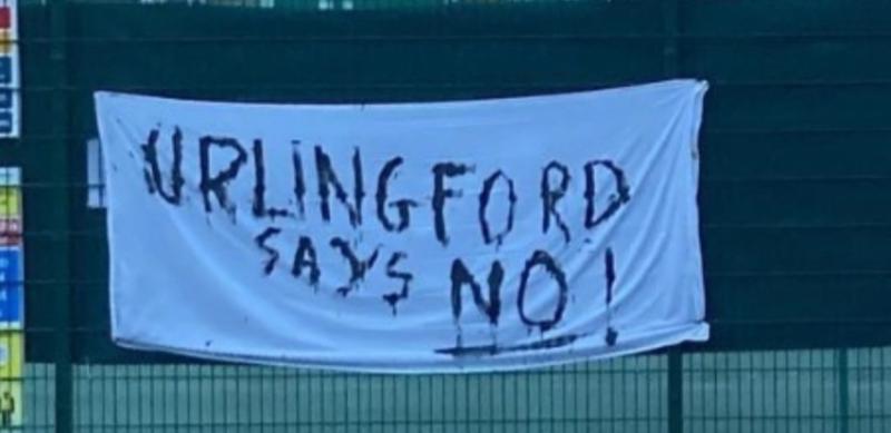 'Urlingford Says No!' banner erected during  protests in the Kilkenny town