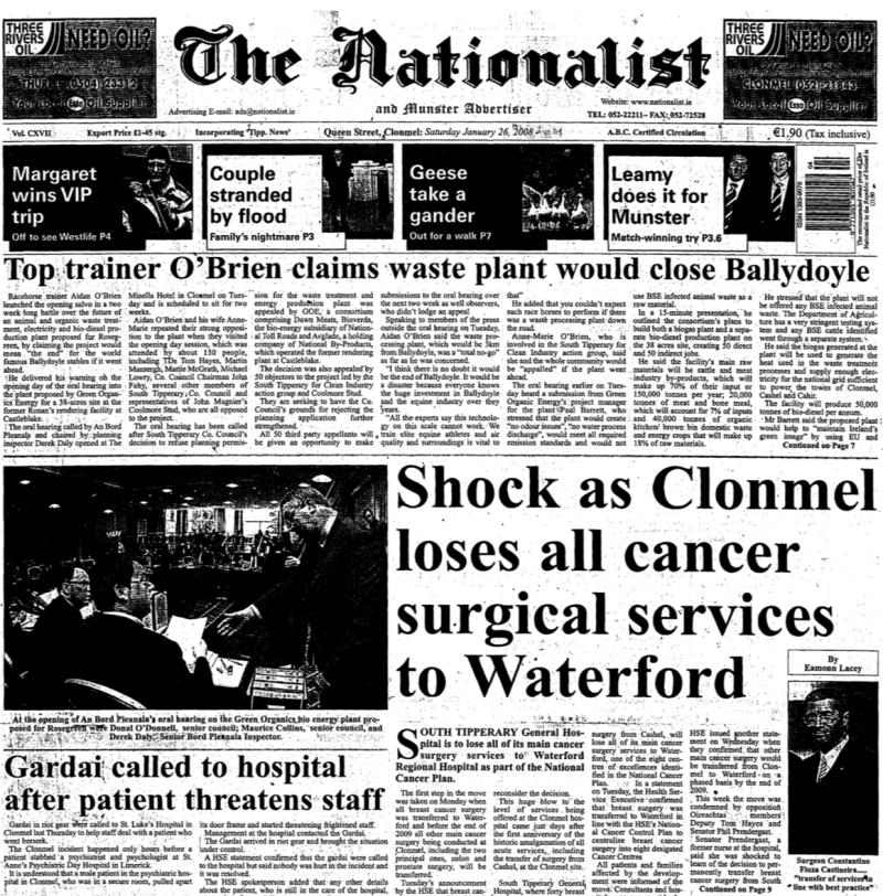 Yesteryears - Shock as Clonmel loses all surgical services to Waterford